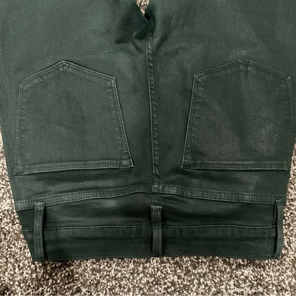 FRAME Le High Straight leg jeans | Raw Stagger Coated Jeans -green pine - Picture 10 of 14